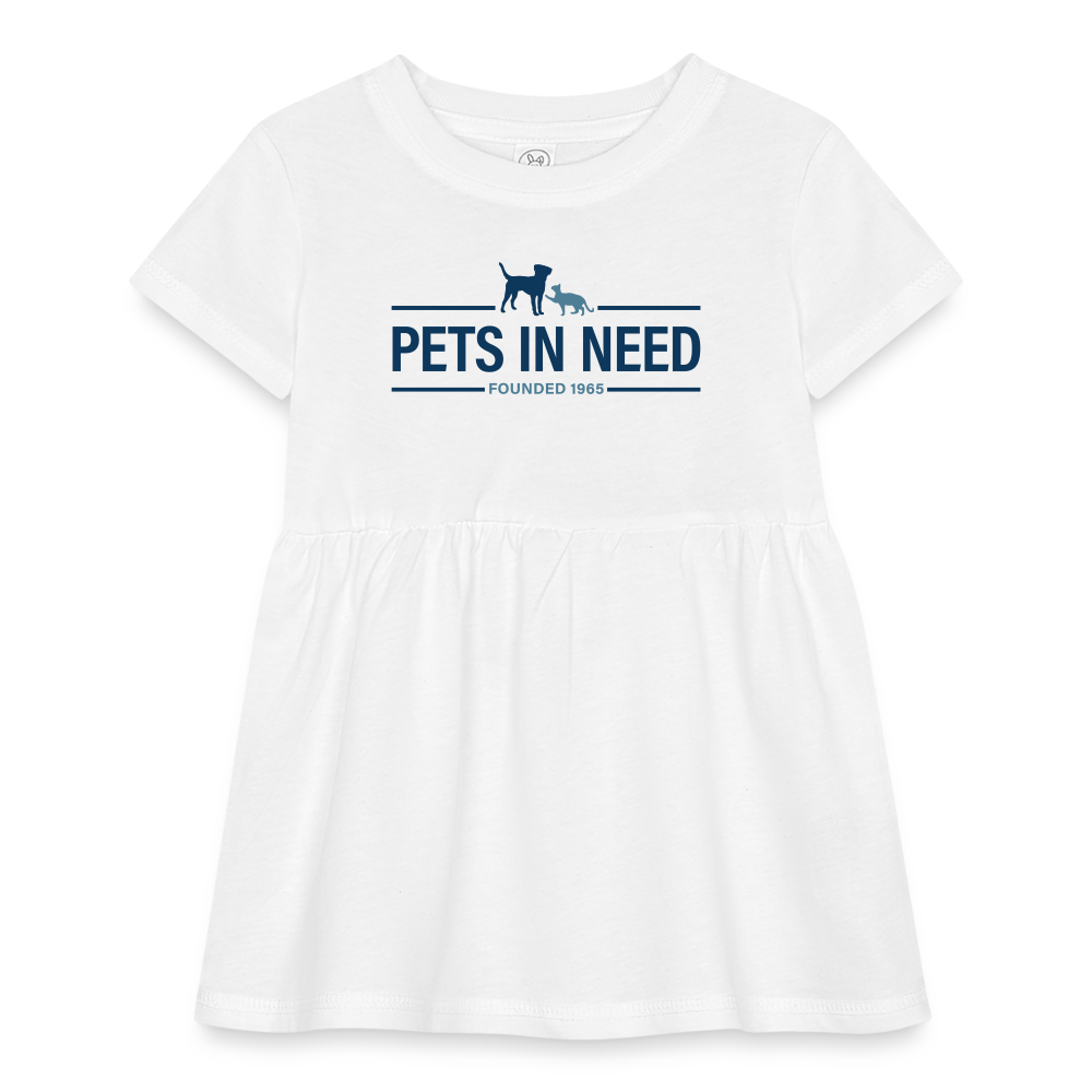 Pets In Need Logo Infant Baby Rib Dress - white
