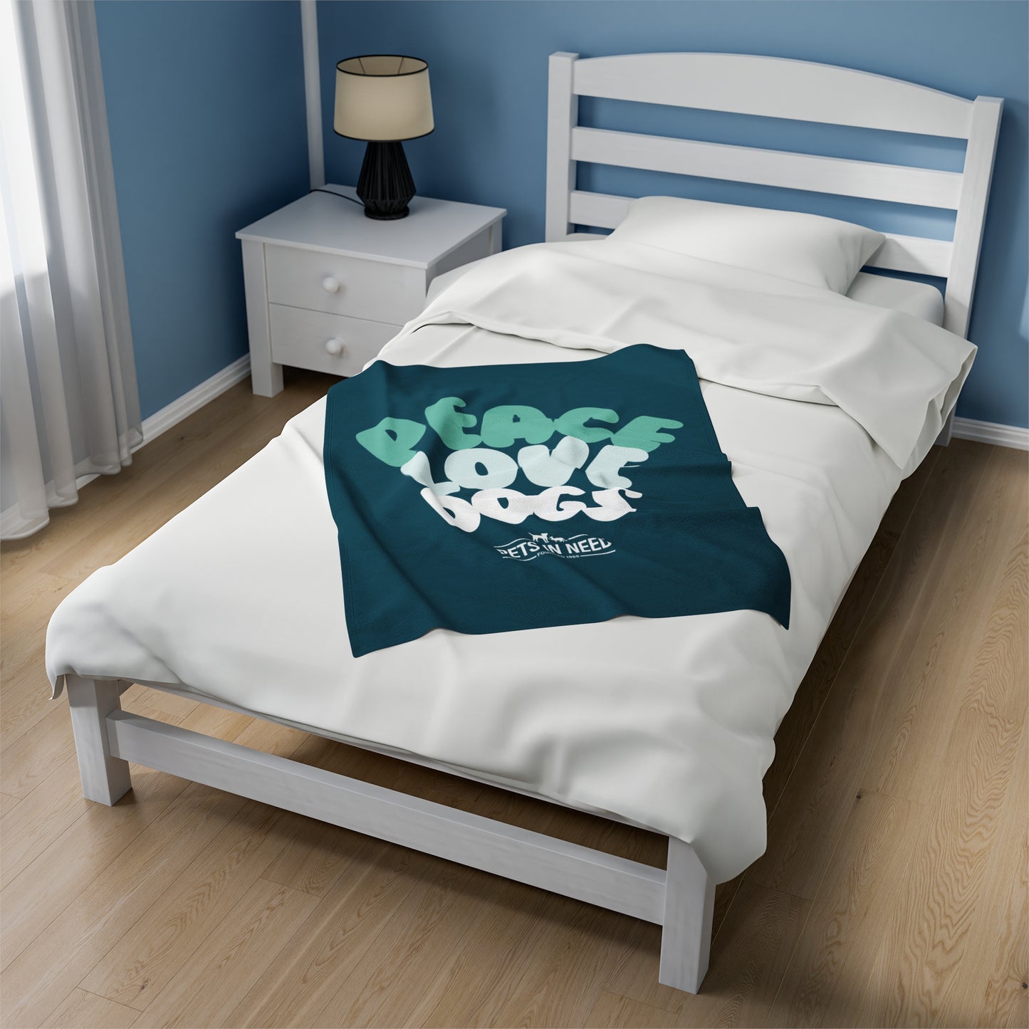 Peace Love Dogs Velveteen Plush Blanket