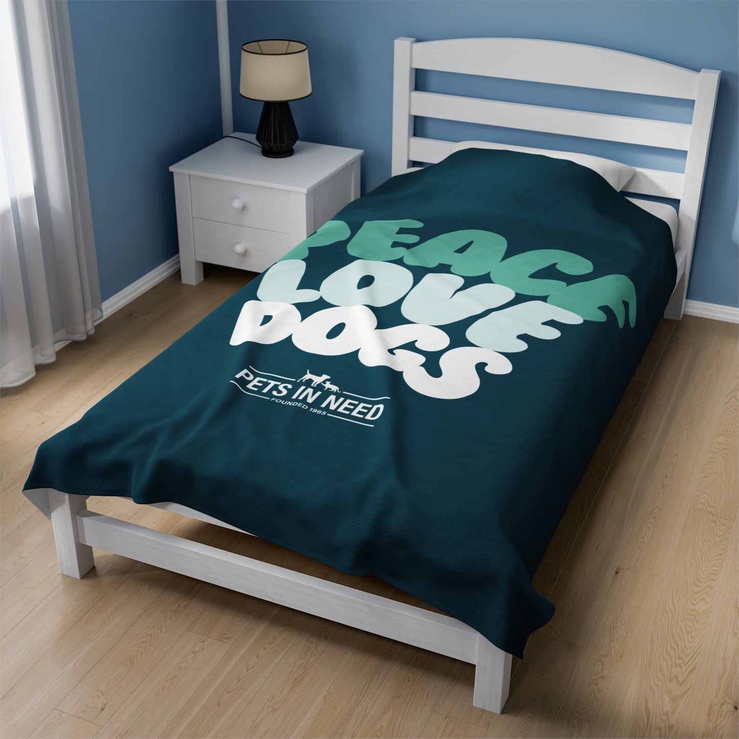 Peace Love Dogs Velveteen Plush Blanket