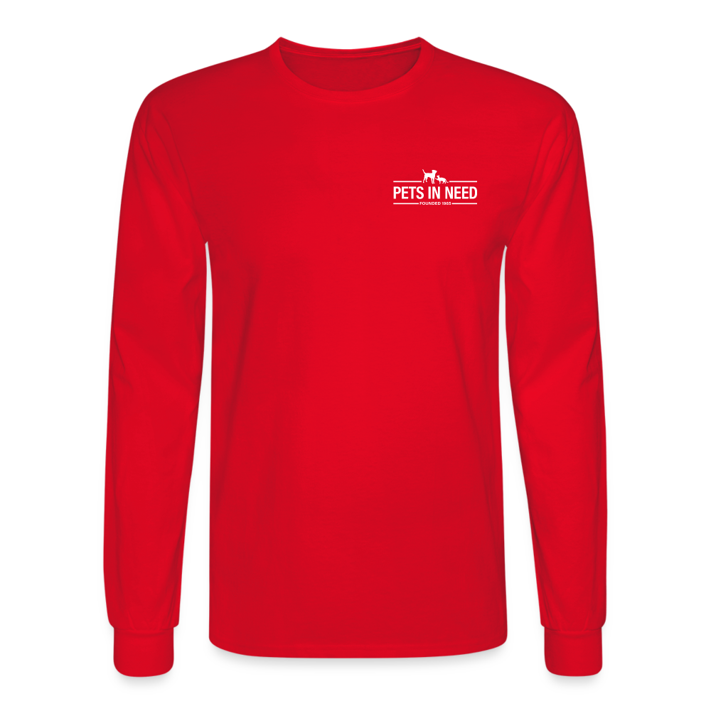 Pets In Need Logo Long Sleeve T-Shirt - red