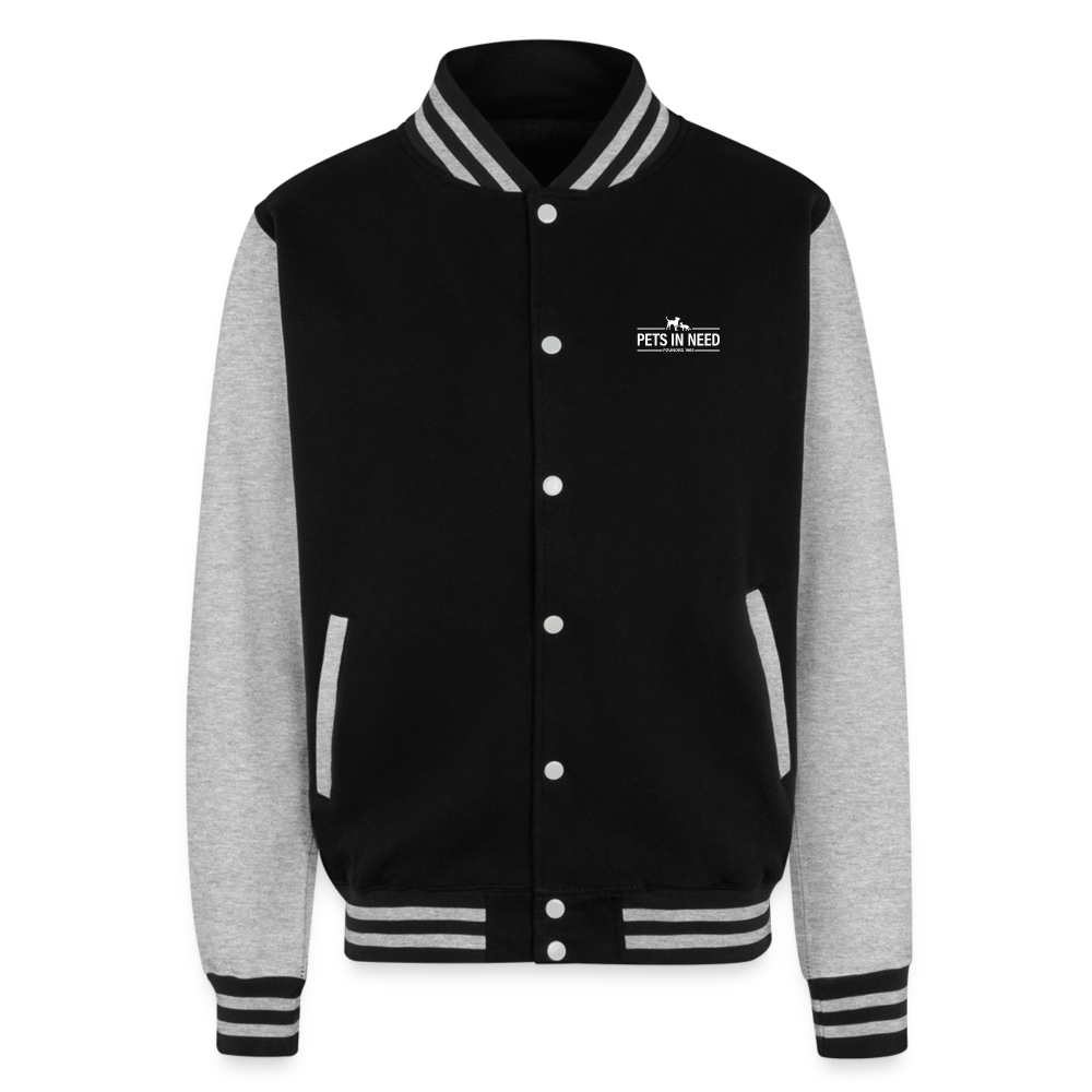Pets In Need Letterman Jacket - black/heather grey