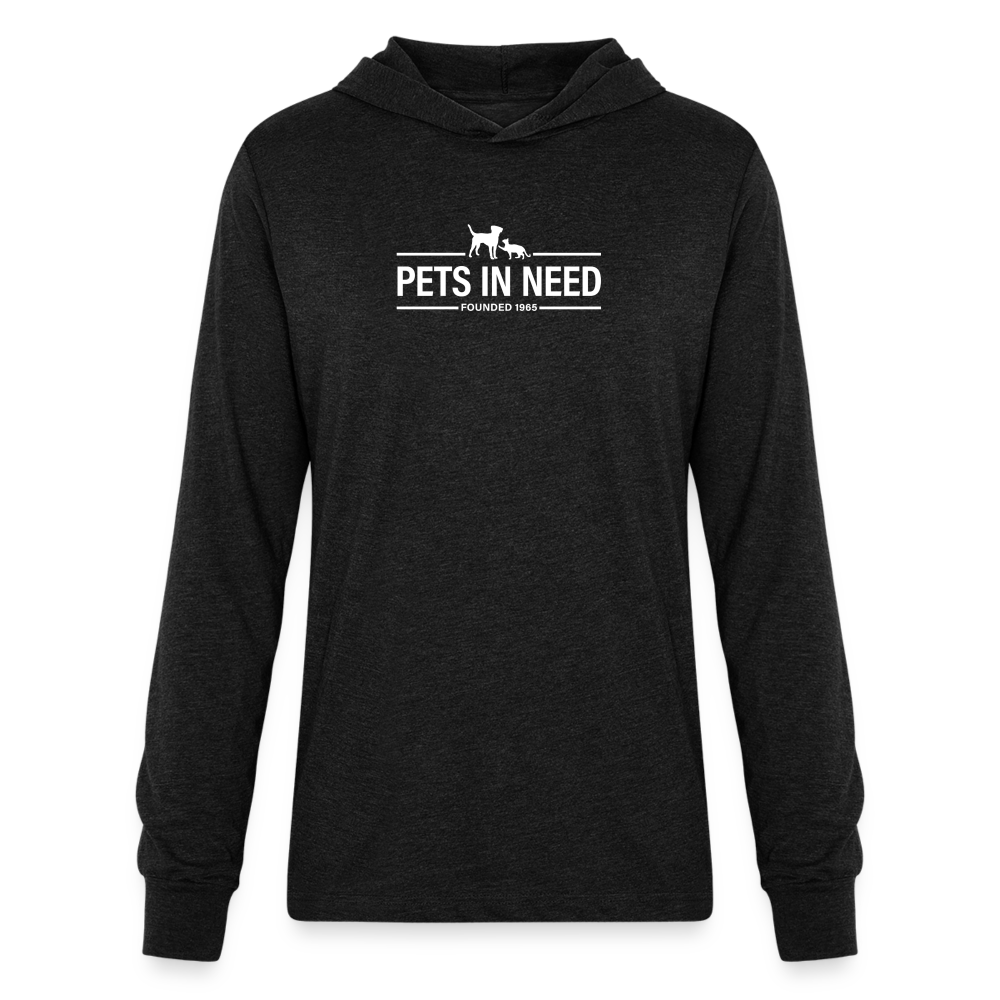 Pets In Need Logo Long Sleeve Hoodie Shirt - heather black