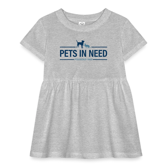 Pets In Need Logo Infant Baby Rib Dress - heather grey