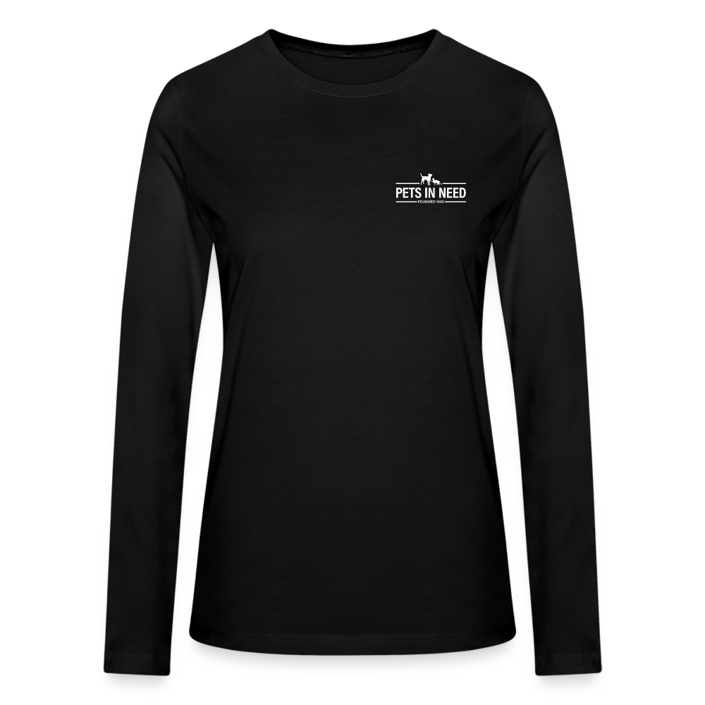 Pets In Need Logo Women's Long Sleeve T-Shirt - black