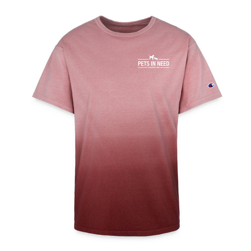 Pets In Need Dip Dye T-shirt - maroon ombre