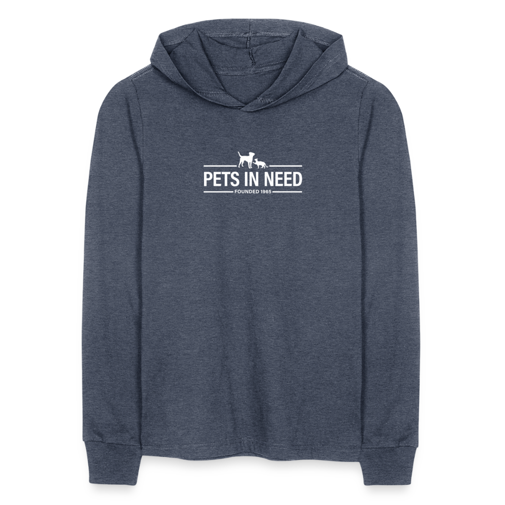 Pets In Need Logo Long Sleeve Hoodie Shirt - heather navy