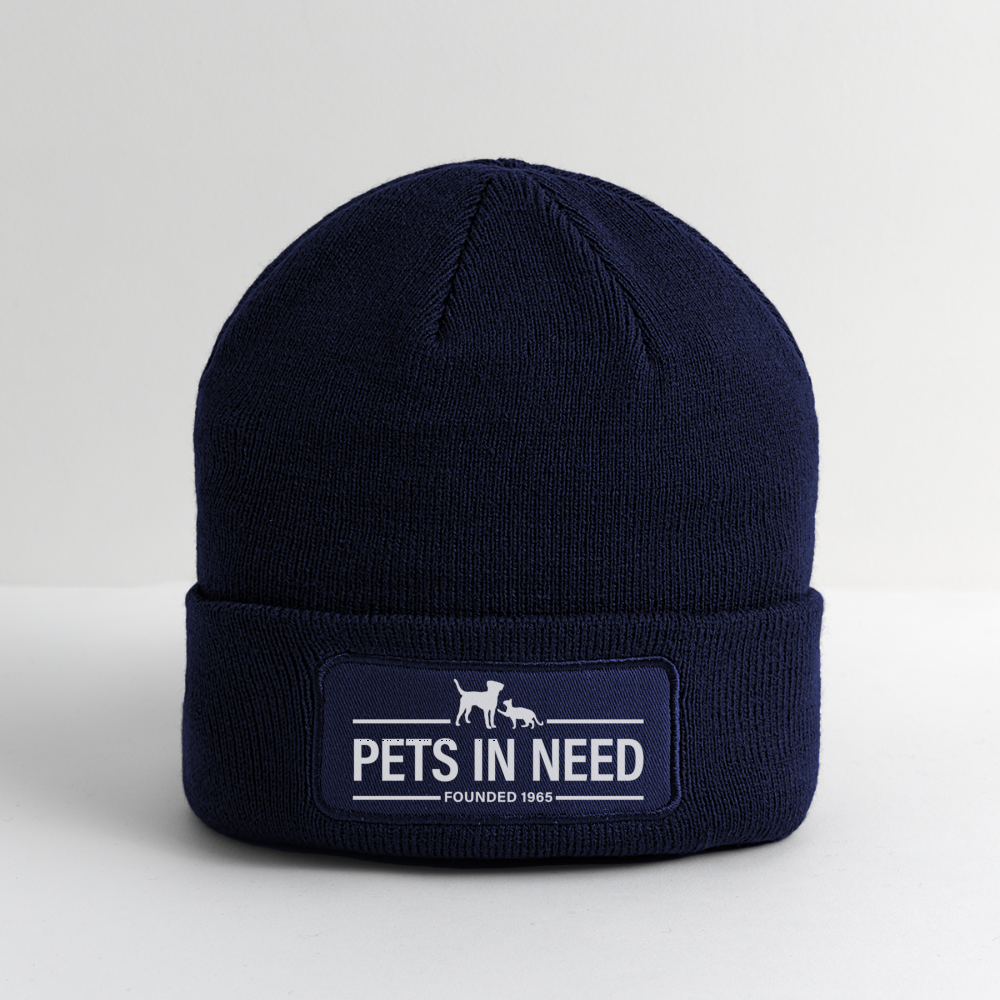 Pets In Need Logo Patch Beanie - navy