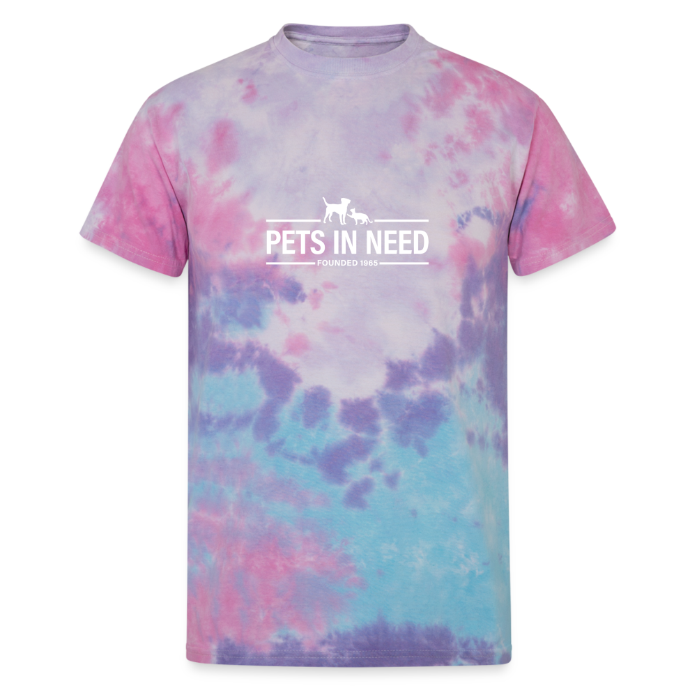 Pets In Need Logo Tie Dye T-Shirt - cotton candy