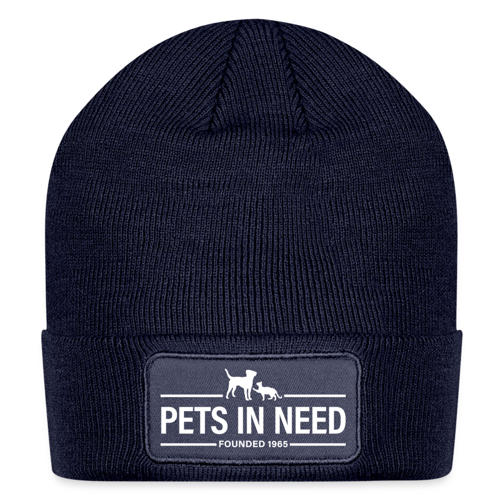 Pets In Need Logo Patch Beanie - navy