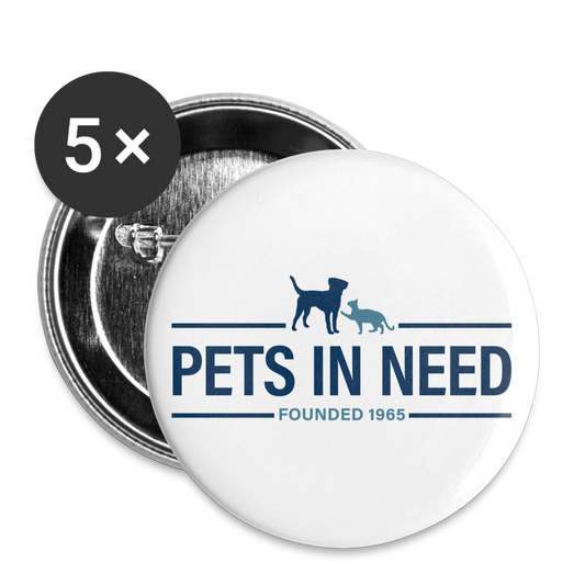 Buttons small 1'' (5-pack) - white