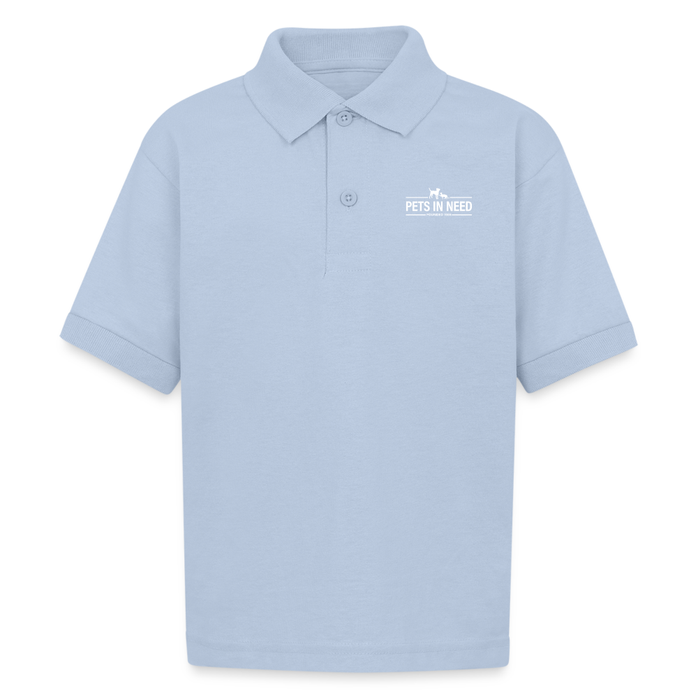 Pets In Need Kid's Jersey Polo - light blue