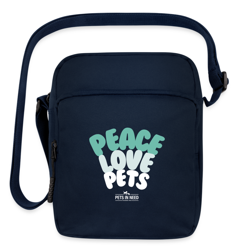 Peace Love Pets Crossbody Bag - navy