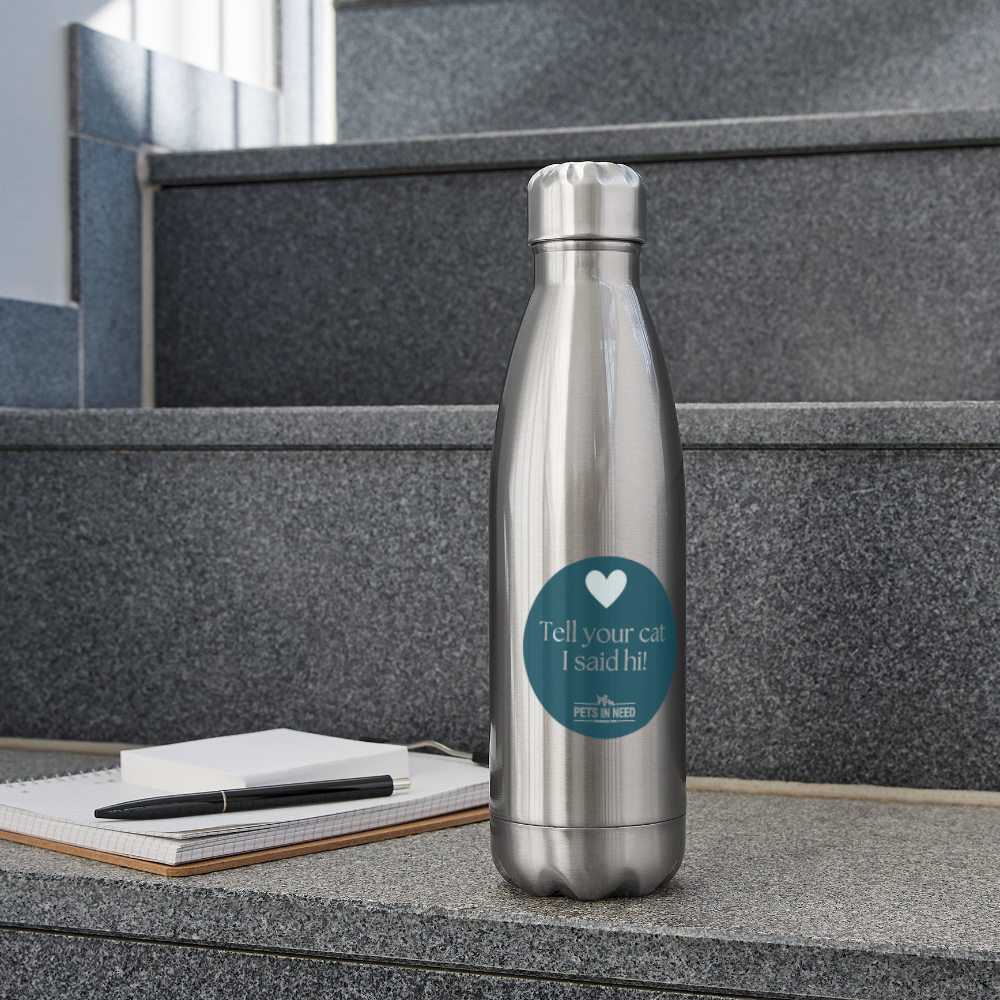 Insulated Stainless Steel Water Bottle - silver