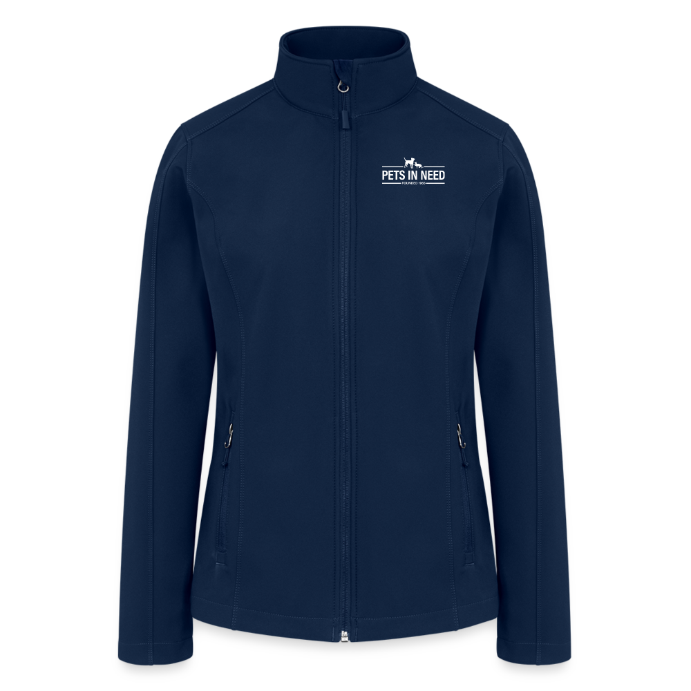 Pets In Need Logo Women’s Soft Shell Jacket - navy