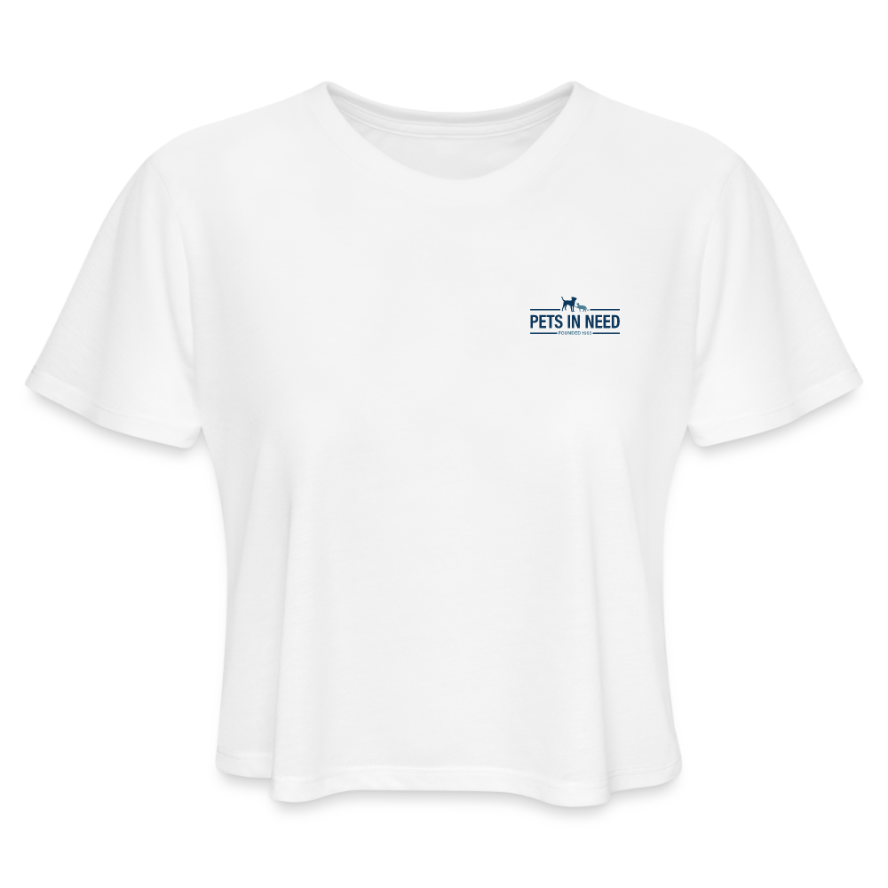 Pets In Need Logo Cropped T-Shirt - white