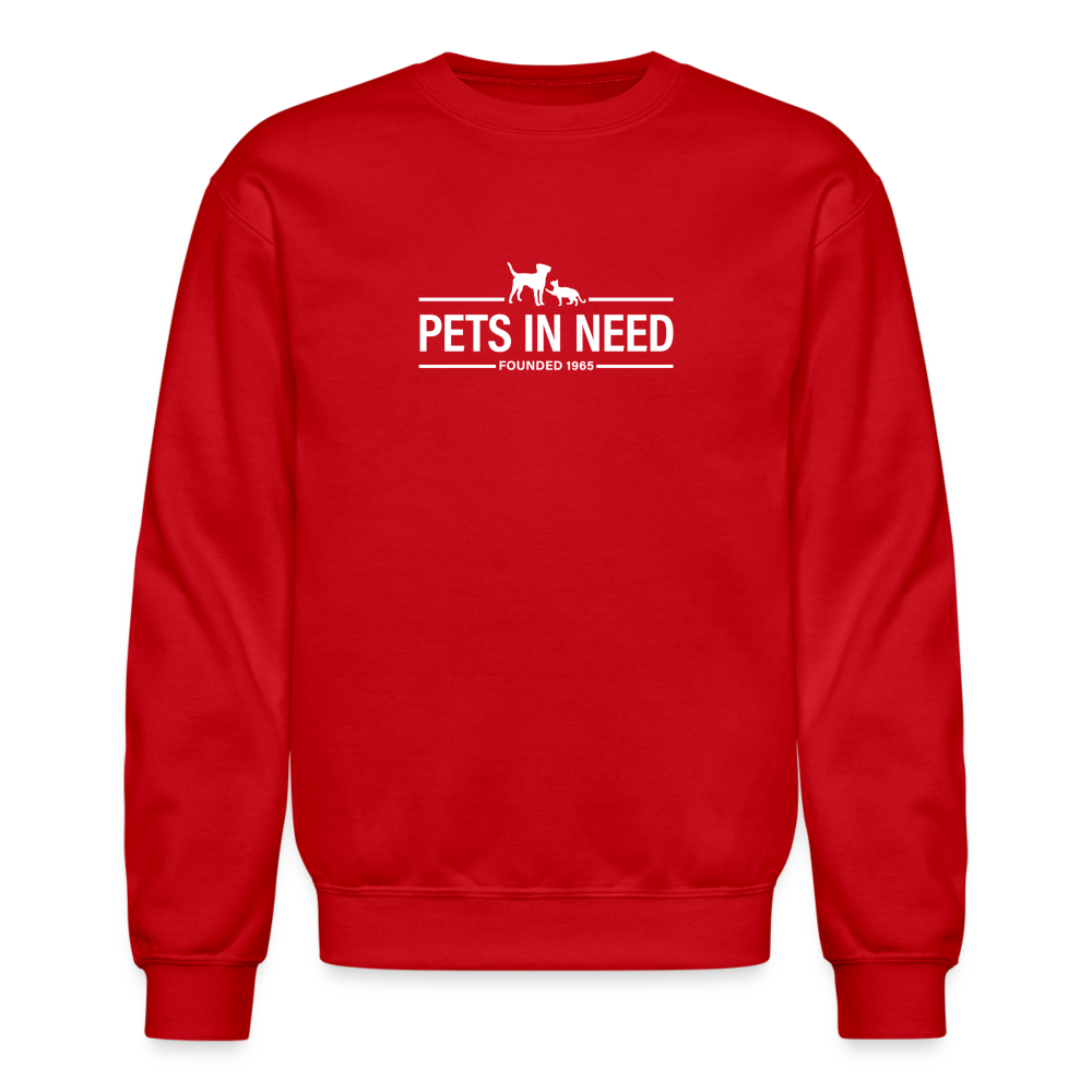 Pets In Need Logo Crewneck Sweatshirt - red