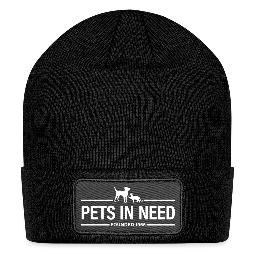 Pets In Need Logo Patch Beanie - black
