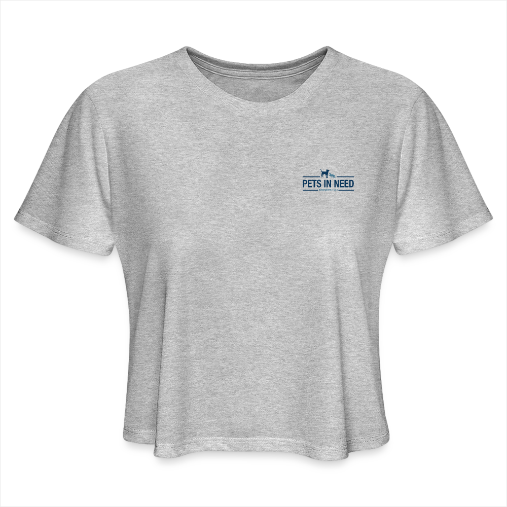 Pets In Need Logo Cropped T-Shirt - heather gray