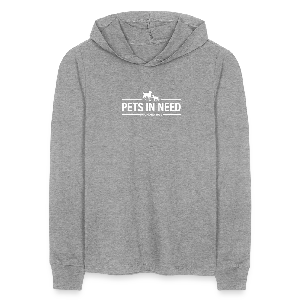 Pets In Need Logo Long Sleeve Hoodie Shirt - heather grey