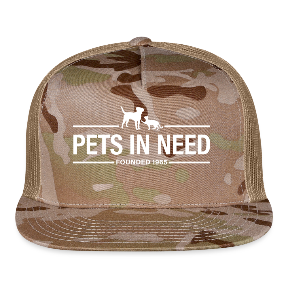Pets In Need Logo Trucker Hat - MultiCam\tan