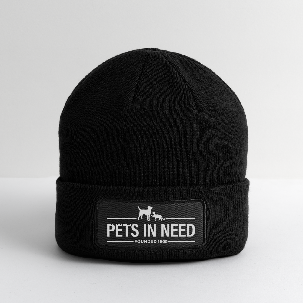 Pets In Need Logo Patch Beanie - black