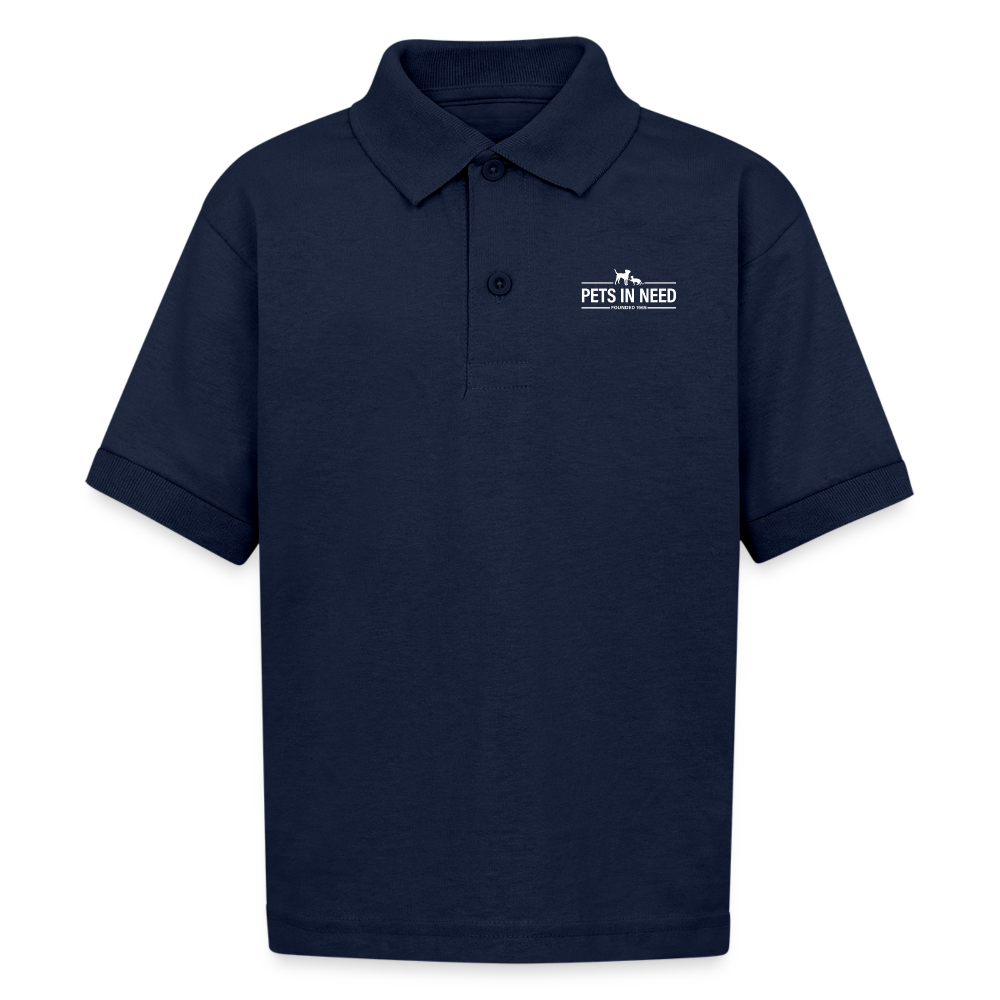 Pets In Need Kid's Jersey Polo - navy