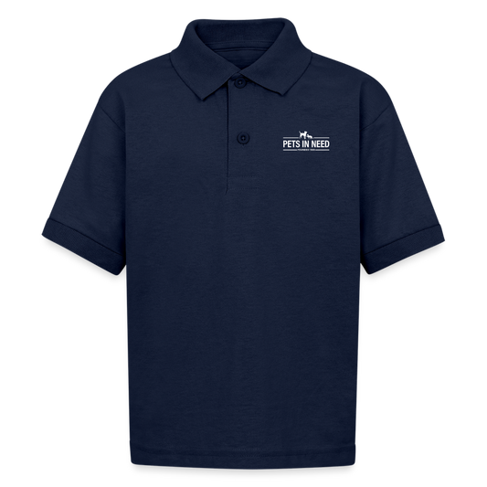 Pets In Need Kid's Jersey Polo - navy