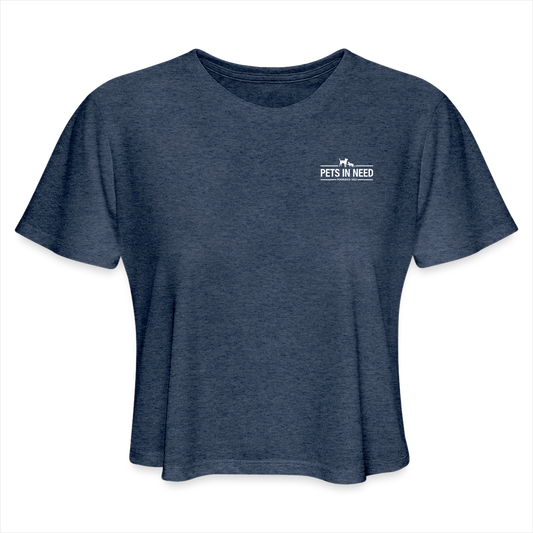 Women's Cropped T-Shirt - heather navy