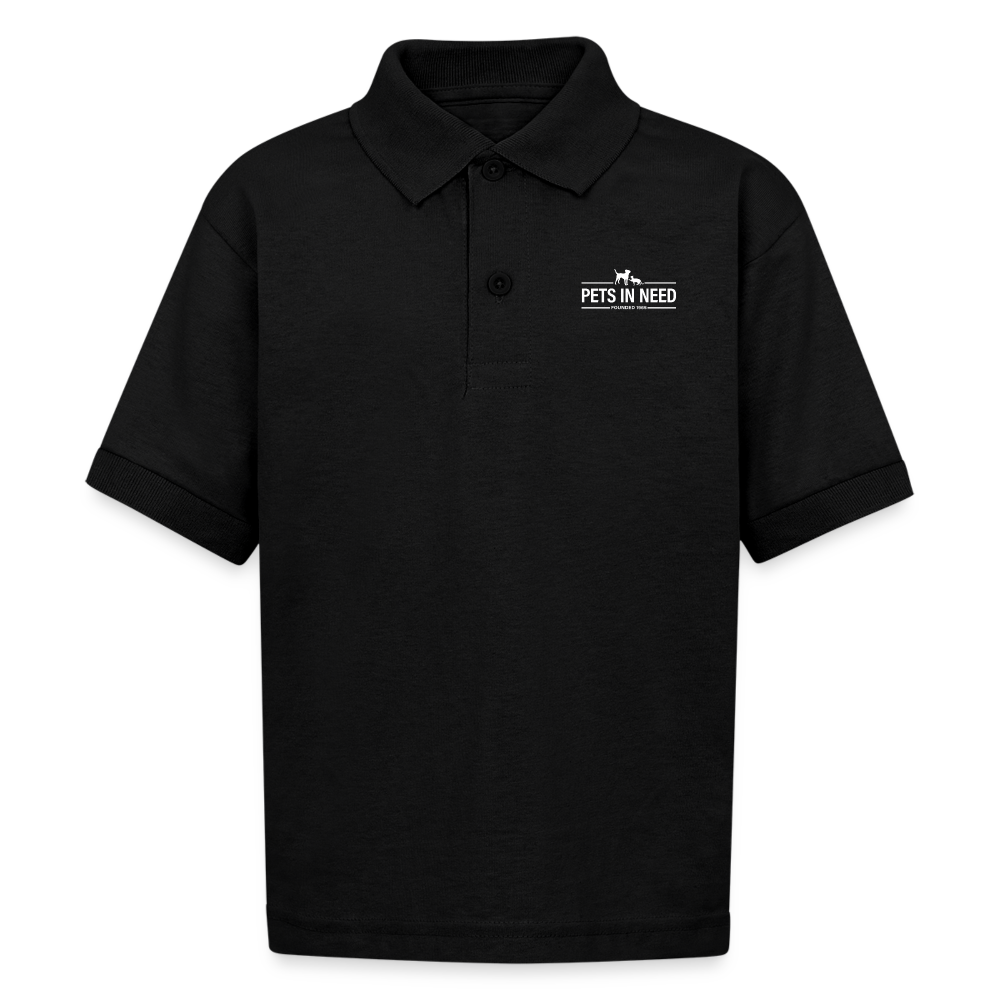 Pets In Need Kid's Jersey Polo - black
