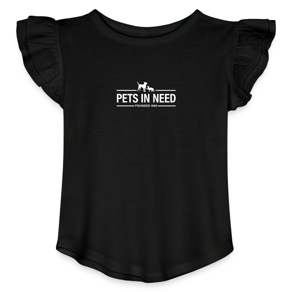 Pets In Need Girls Flutter T-shirt - black