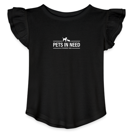 Pets In Need Girls Flutter T-shirt - black