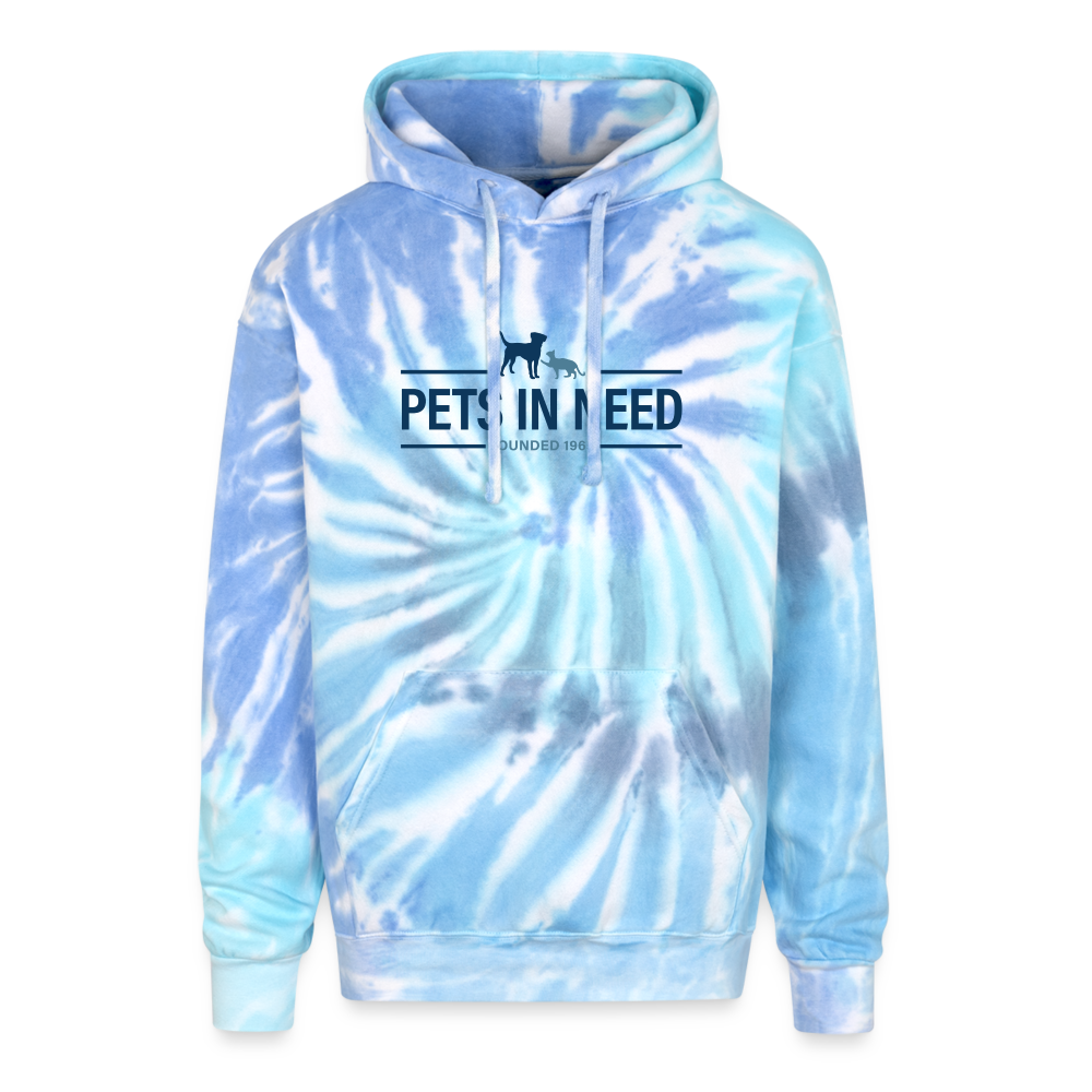 Pets In Need Tie Dye Hoodie - blue lagoon