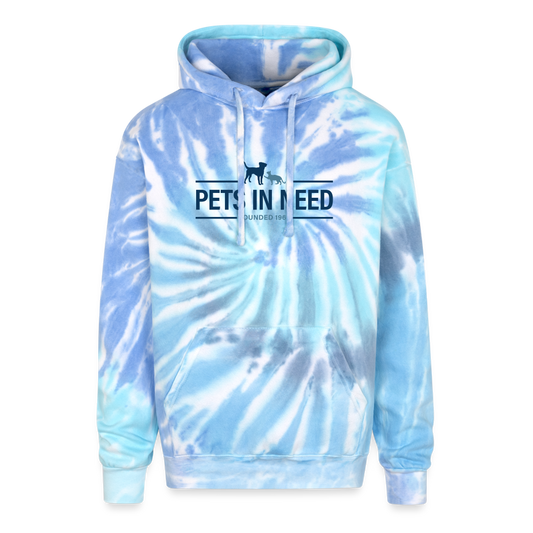 Pets In Need Tie Dye Hoodie - blue lagoon