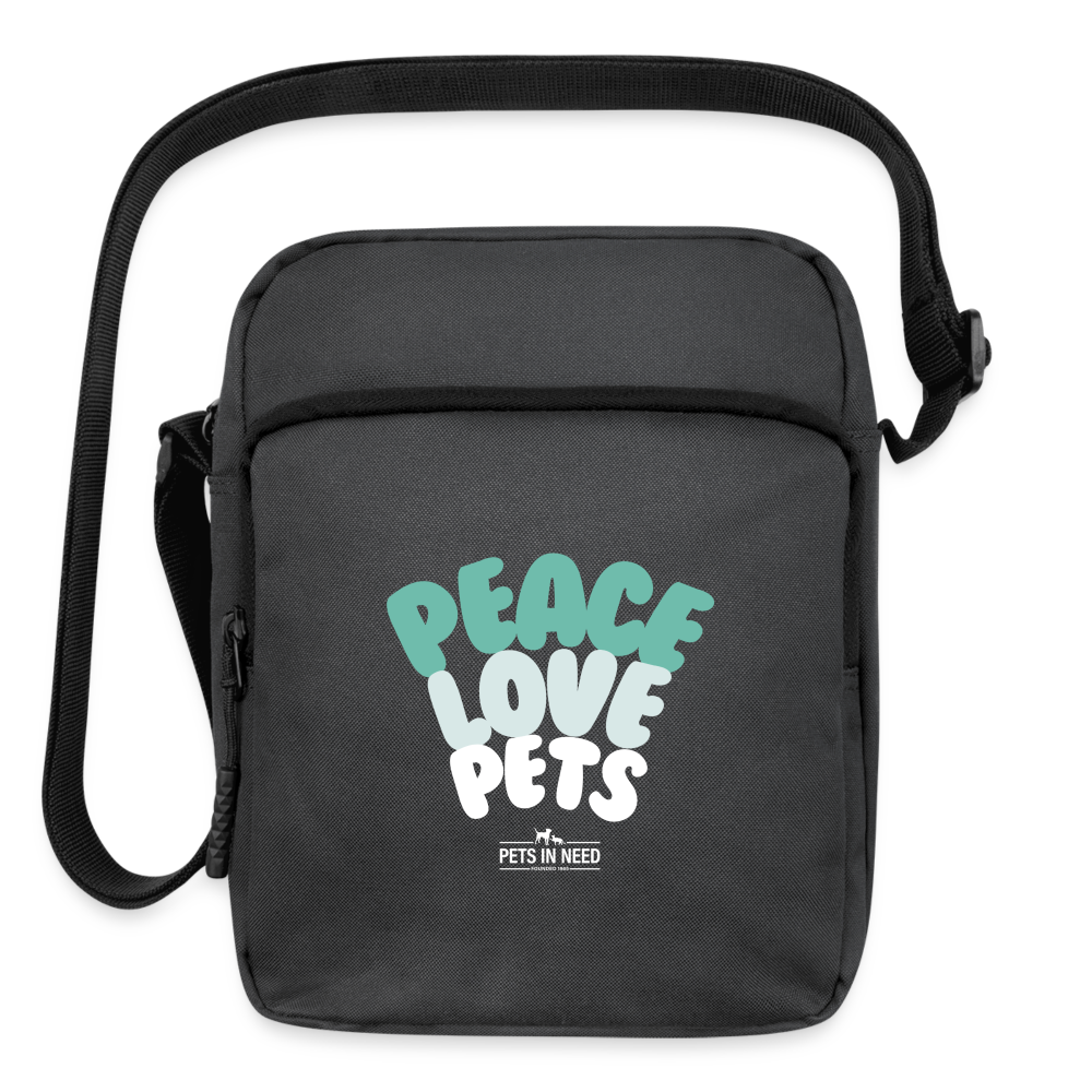 Peace Love Pets Crossbody Bag - charcoal grey