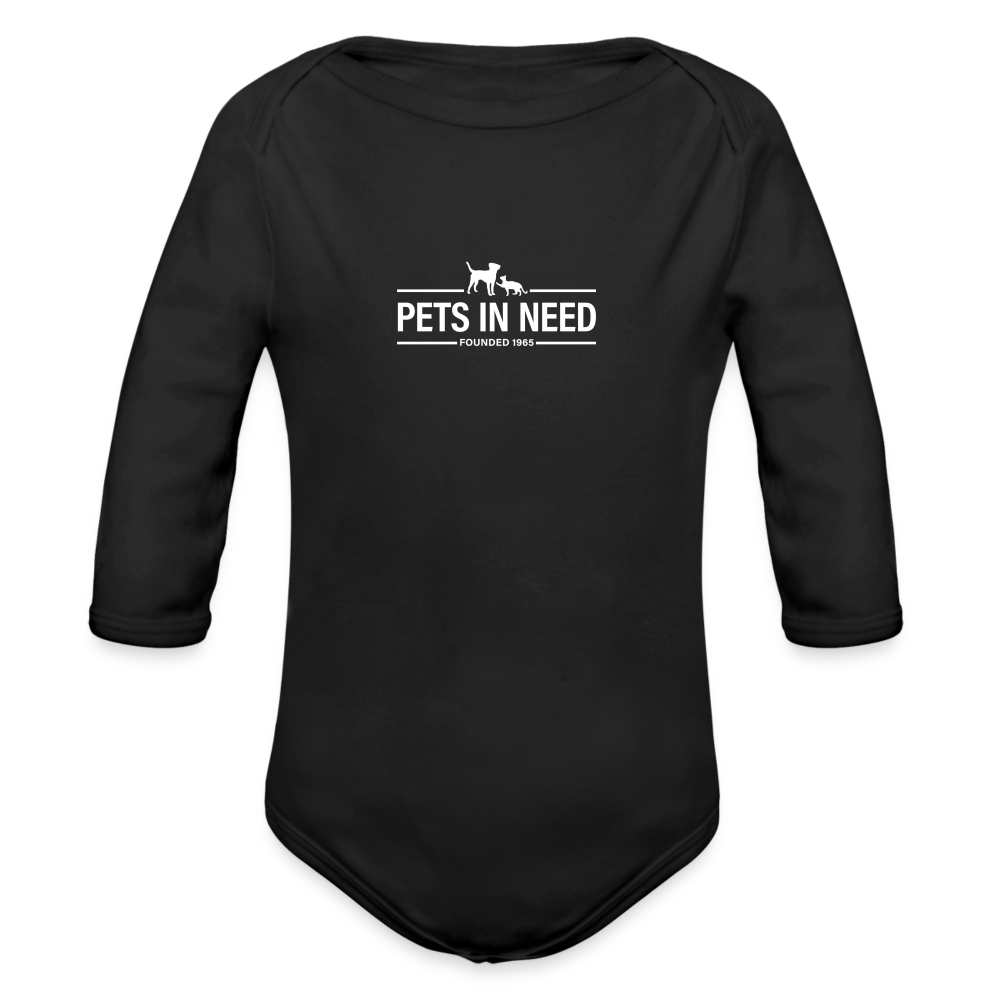 Pets In Need Long Sleeve Baby Bodysuit - black
