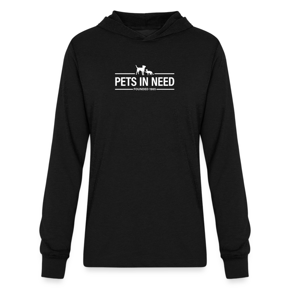 Pets In Need Logo Long Sleeve Hoodie Shirt - black