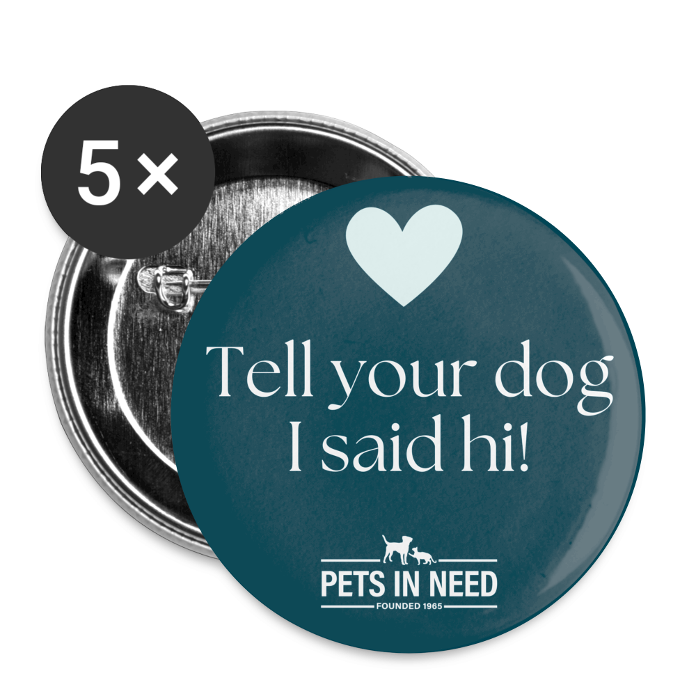 Tell You Dog I Said Hi Buttons large 2.2'' (5-pack) - white