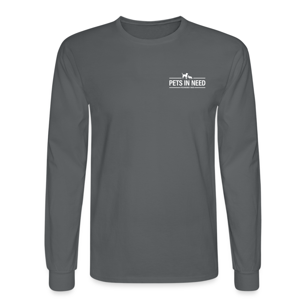 Pets In Need Logo Long Sleeve T-Shirt - charcoal