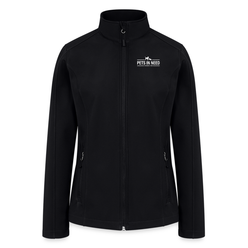 Pets In Need Logo Women’s Soft Shell Jacket - black