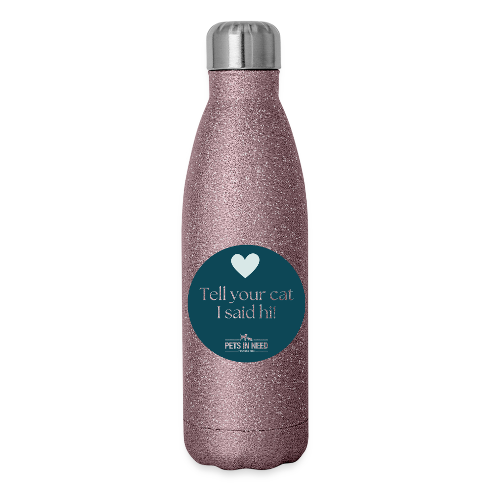 Insulated Stainless Steel Water Bottle - pink glitter