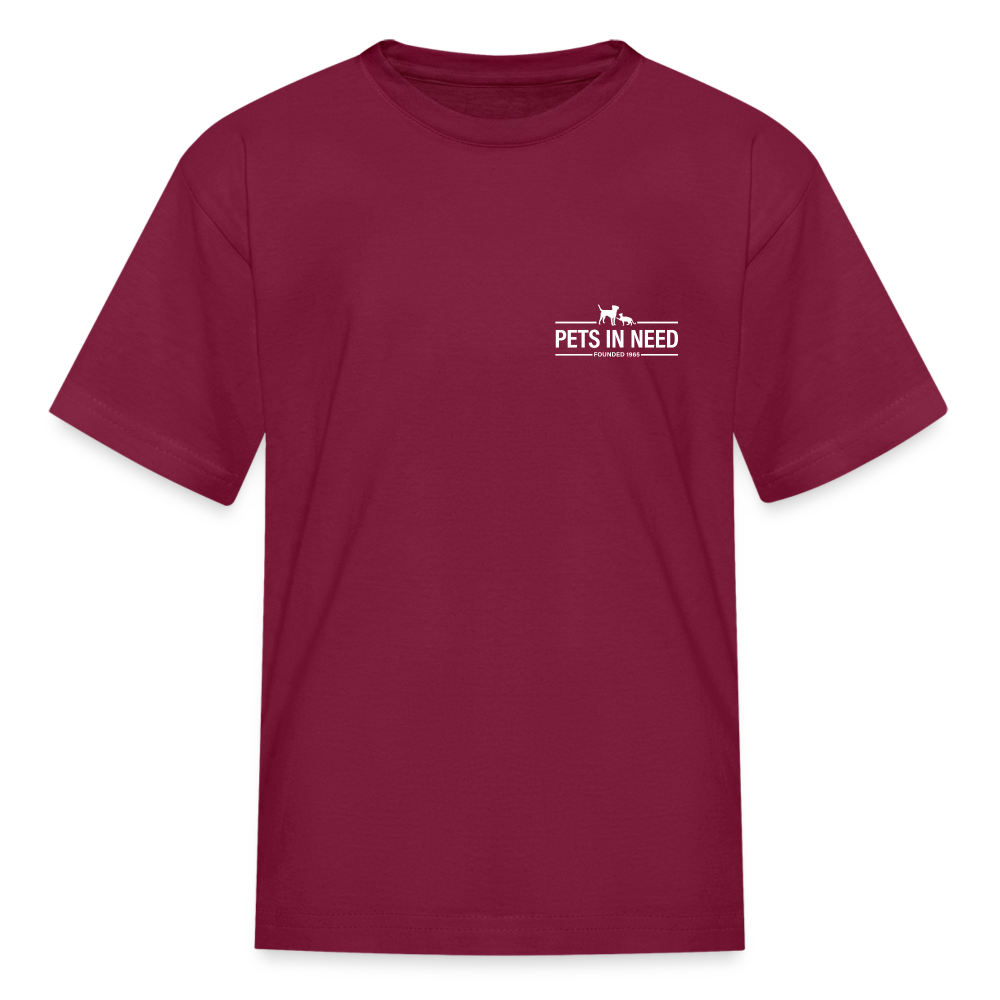 Pets In Need Logo Kids' T-Shirt - burgundy