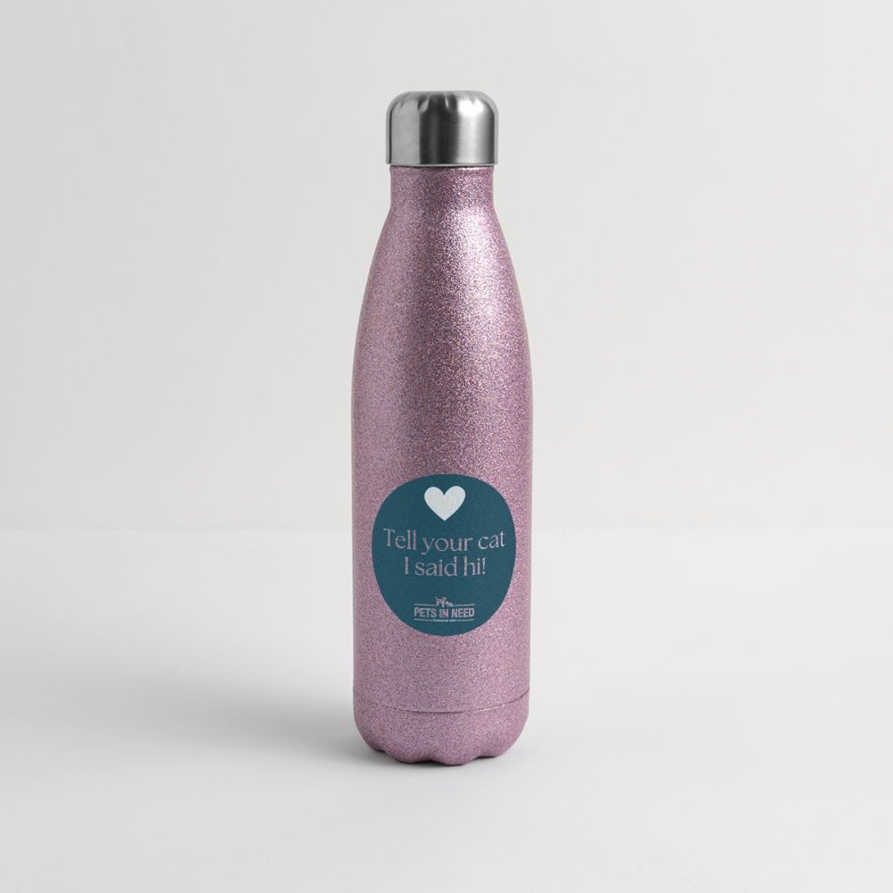 Insulated Stainless Steel Water Bottle - pink glitter