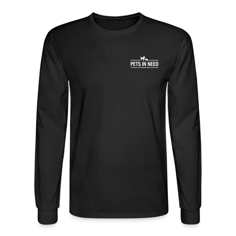 Pets In Need Logo Long Sleeve T-Shirt - black