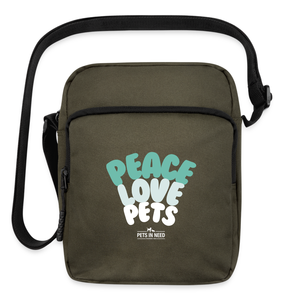 Peace Love Pets Crossbody Bag - olive