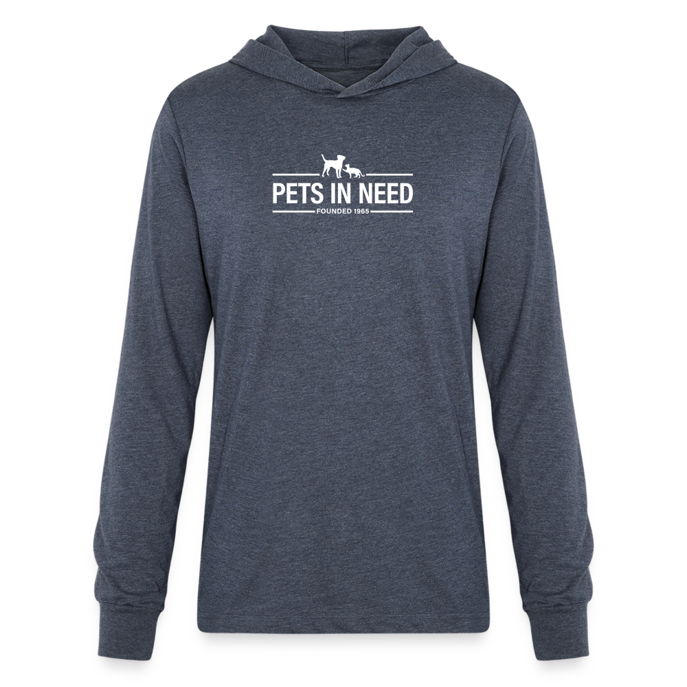 Pets In Need Logo Long Sleeve Hoodie Shirt - heather navy