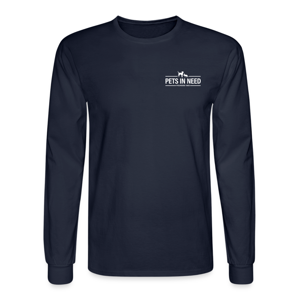 Pets In Need Logo Long Sleeve T-Shirt - navy