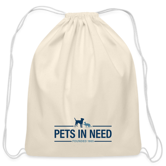 Pets In Need Logo Drawstring Bag - natural