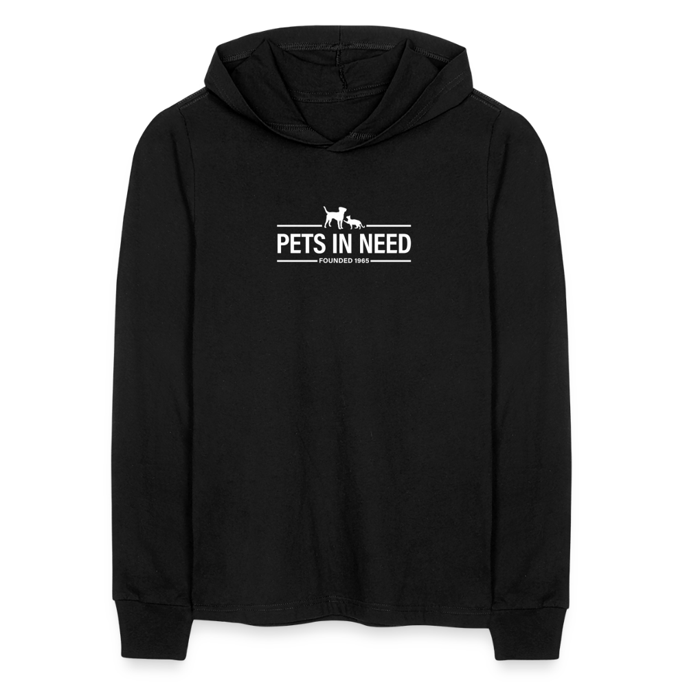 Pets In Need Logo Long Sleeve Hoodie Shirt - black