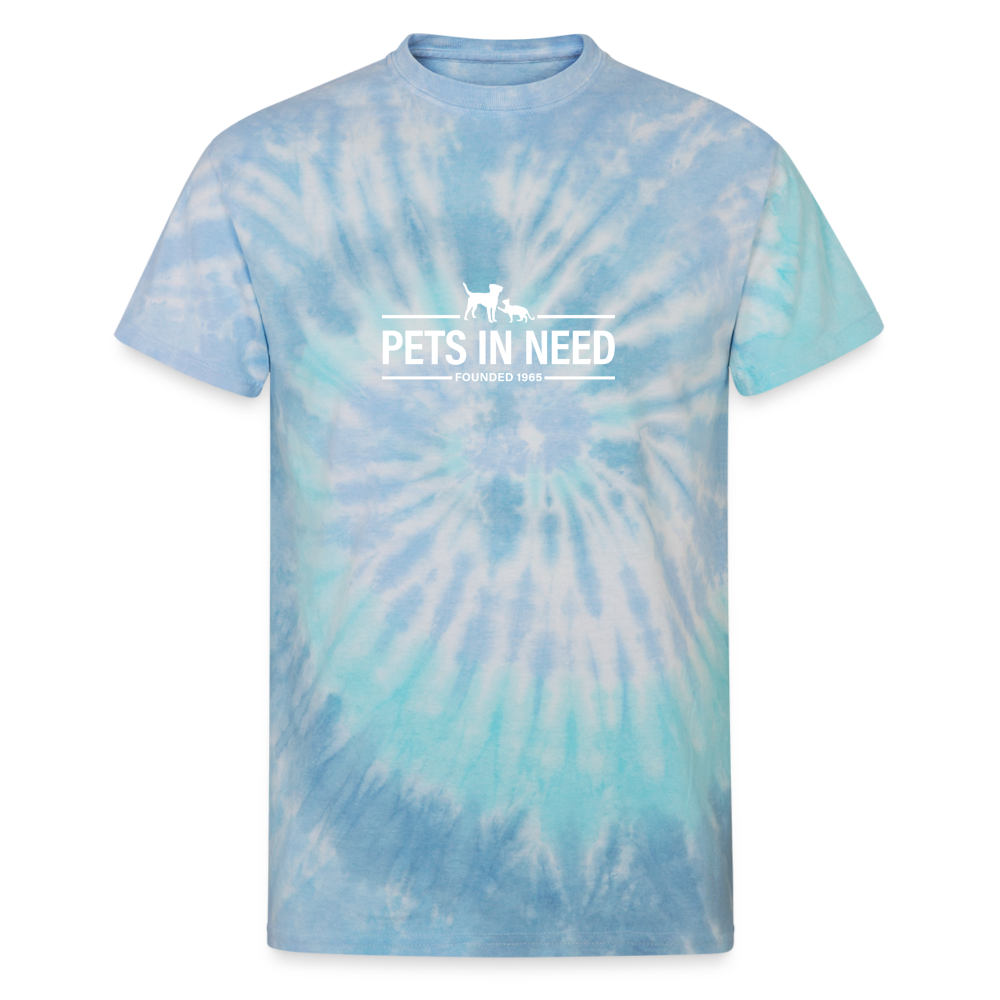 Pets In Need Logo Tie Dye T-Shirt - blue lagoon