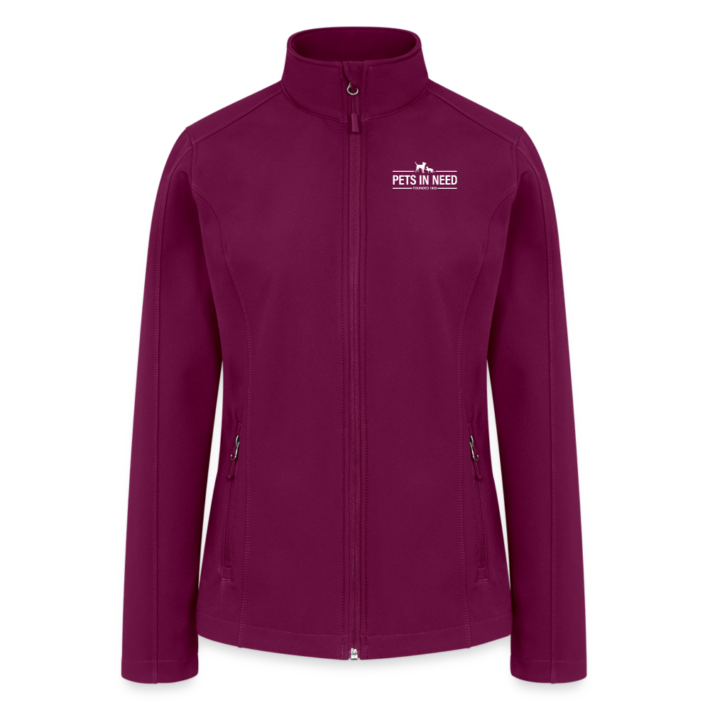 Pets In Need Logo Women’s Soft Shell Jacket - raspberry